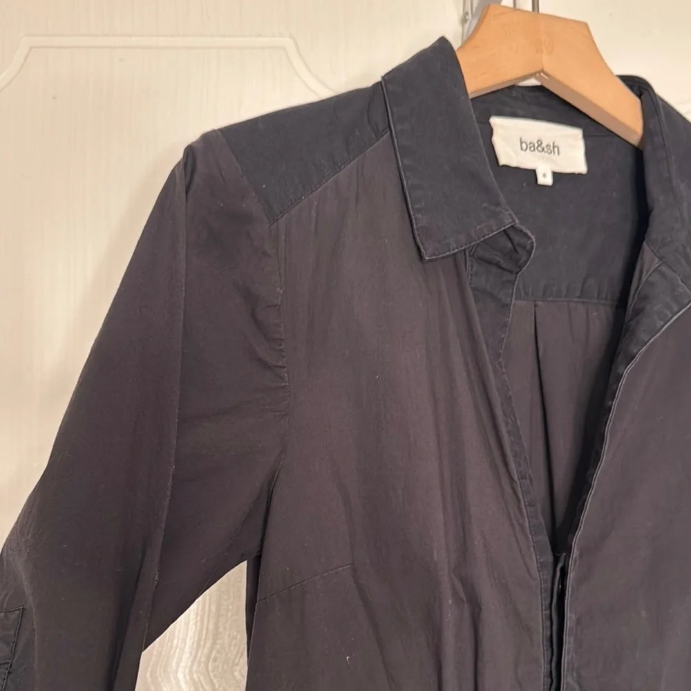 ba&sh • Kalista Black Jumpsuit Coveralls Romper • Dark Grey Faded Black • XS / 0 - Picture 8 of 16